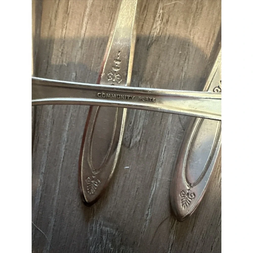 Vintage Oneida‎ Community Silverplate ADAM Oval Place Spoons Lot Of 6